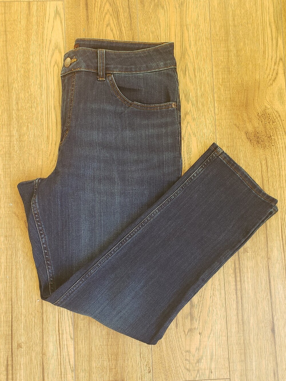 Lee Women’s Dark Blue Mid Rise Straight Leg Jeans Size 16X30